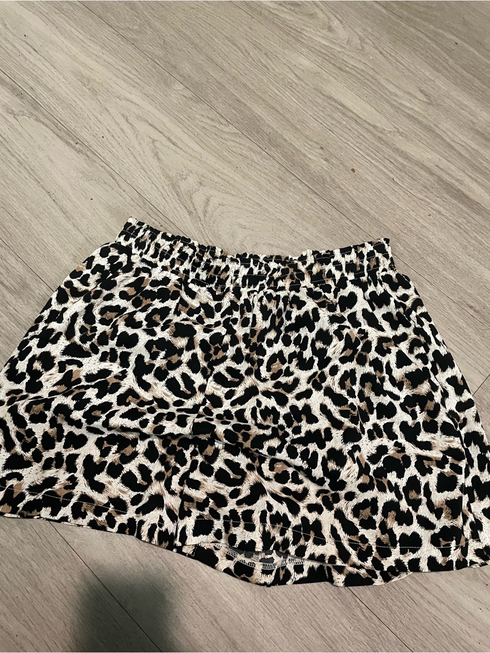 High-Waist Leopard Print Women's Shorts - Black, White & Brown